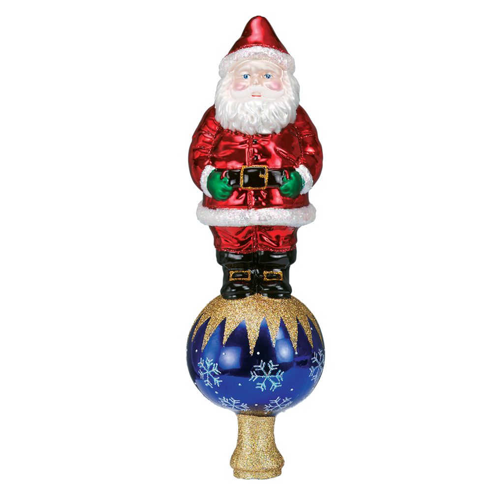 Old World Christmas Santa Glass Tree Topper