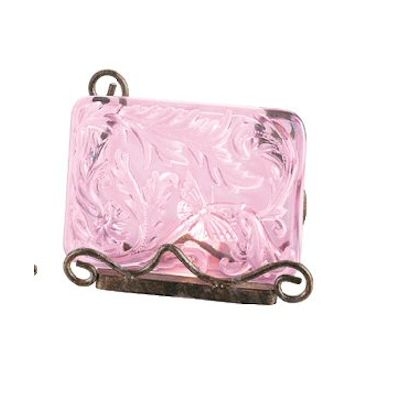 Fenton Art Glass Pink Chiffon Butterfly Table Sconce