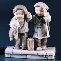 Pretty as a Picture Couple At The Train Station Thursday Figurine