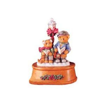 Cherished Teddies A Very Beary Christmas - Two Boys by Lamp Musical