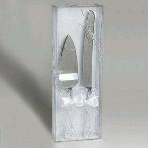 Always & Forever Satin Bows and Pearls Cake Knife & Server