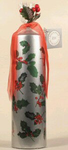 Rosalind Walshe Holly Berry Tall Boy Silver Candle