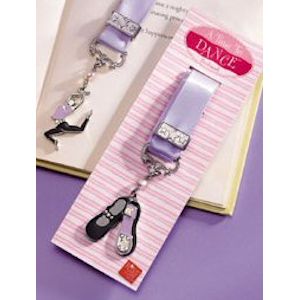 Russ Berrie Charm Bookmarks Purple Slippers