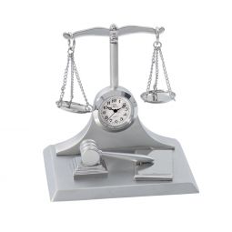 Sanis Enterprises Scales of Justice Mini Desk Clock