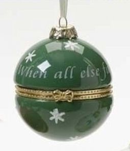 Roman Hide-A-Gift When All Else Fails Green Ornament