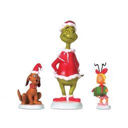 Department 56 Grinch Village Grinch, Max and Cindy Lou Accessory