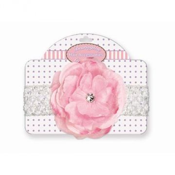 Bearington Baby Pink Blooms Crochet Headband