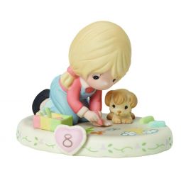 Precious Moments Growing in Grace Age 8 Blonde - Girl With Puppy