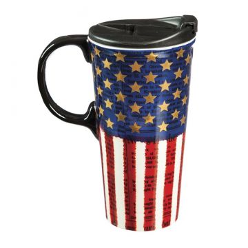 Cypress Home Liberty Ceramic Coffee To Go Travel Mug