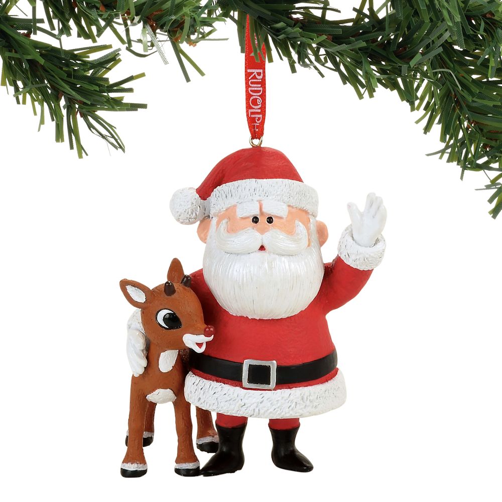 Department 56 Rudolph and Santa Ornament.