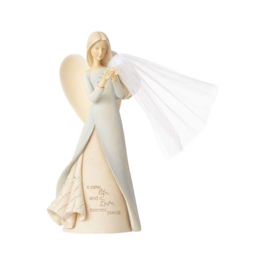 Details about  / New FOUNDATIONS Figurine BLESS THE BRIDE ANGEL Statue Crystal Wedding Gift