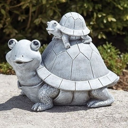 Roman Mother And Baby Turtle Garden, Turtle Garden Statue
