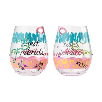 Lolita Best Friends Stemless Wine Glass Set