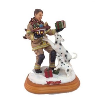 Vanmark Red Hats of Courage Canine's Christmas Figurine
