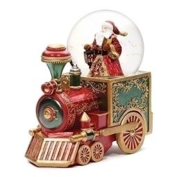 Roman Santa on Train Musical Waterglobe