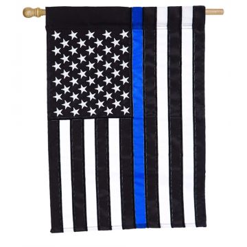 Evergreen Thin Blue Line Applique House Flag, 28 x 44 inches