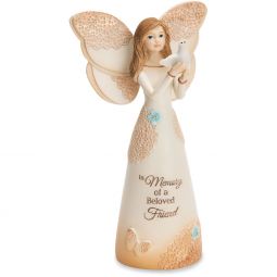 Pavilion Gift Beloved Friend - Angel Holding Dove Figurine