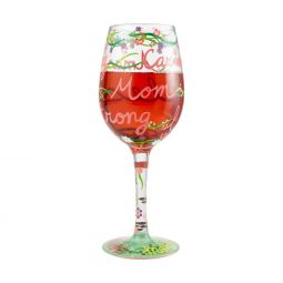 Lolita Mom Everyday Handpainted Wine Glass, 15 oz.