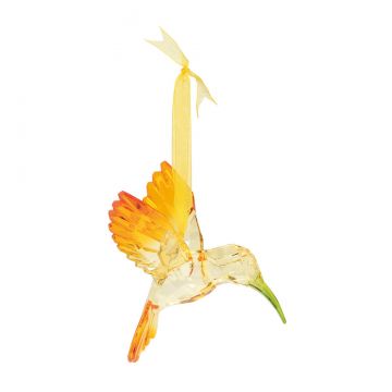 Facets Orange Hummingbird Acrylic Ornament
