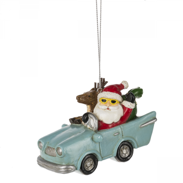 Ganz Santa in Classic Car Ornament