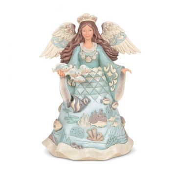 Heartwood Creek Teeming With Blessings - Coastal Angel With Fish