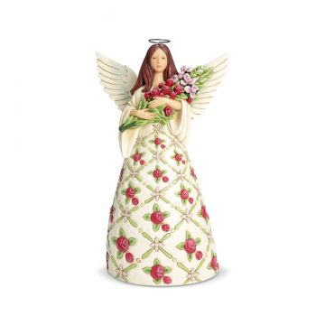 Heartwood Creek Angel with Red Roses