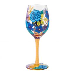 Lolita Blue Florals Wine Glass