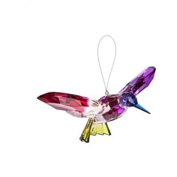 Ganz Crystal Expressions Red and Purple Rainbow Hummingbird Ornament