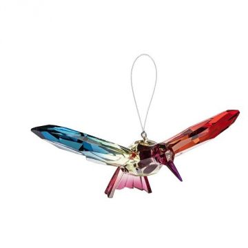 Ganz Crystal Expressions Blue/White/Red Rainbow Hummingbird Ornament