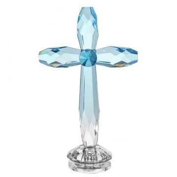 Ganz Crystal Expressions Blue Standing Cross Acrylic 7.5 Inches