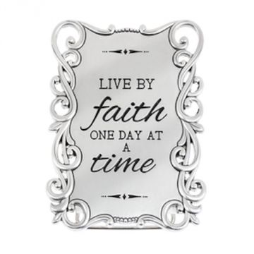 Ganz Mini Message Magnet Plaque - Live By Faith One Day At A Time