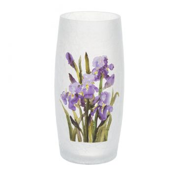 Ganz Spring Iris Crackle Glass Candle Holder