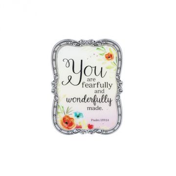 Ganz Flowers of Faith Mini Magnet Plaque - You are fearfully...