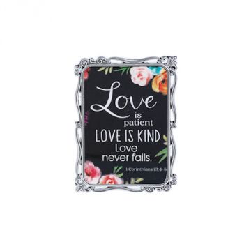 Ganz Flowers of Faith Mini Magnet Plaque - Love is Patient...