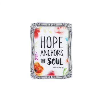 Ganz Flowers of Faith Mini Magnet Plaque - Hope Anchors the Soul