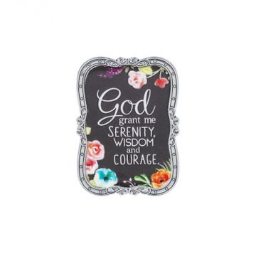 Ganz Flowers of Faith Mini Magnet Plaque - Serenity Wisdom and Courage