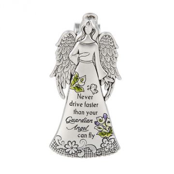 Ganz Beautiful Blessings Angel Visor Clip - Never Drive Faster Than