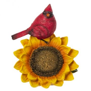 Ganz Fall Cardinal on Sunflower Figurine