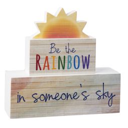 Ganz Stacked Block Sign - Be The Rainbow In Someone's Sky