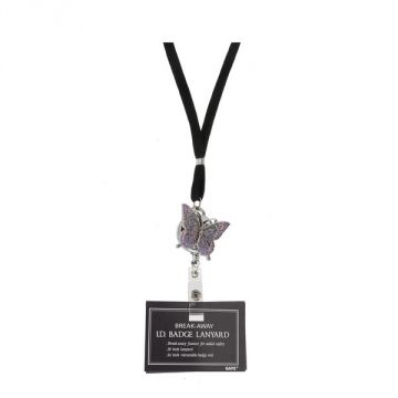 Ganz Breakaway Retractable ID Badge Holder - Purple Butterfly