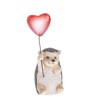 Ganz Hedge over Heels Figurine - Hedgehog Holding Heart Balloon