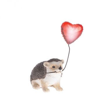 Ganz Hedge over Heels Figurine - Hedgehog With Heart Balloon in Mouth
