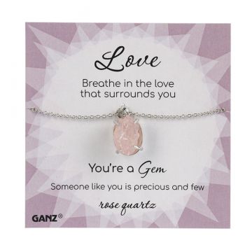 Ganz You're a Gem Necklace - Rose Quartz - Love