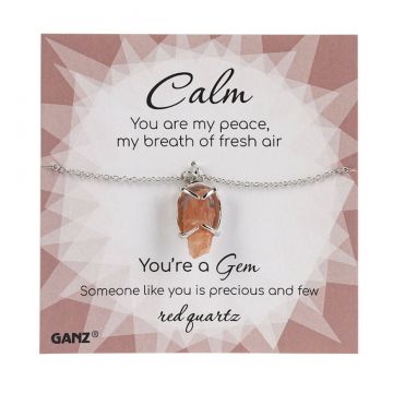Ganz You're a Gem Necklace - Red Quartz - Calm
