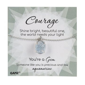Ganz You're a Gem Necklace - Aquamarine - Courage