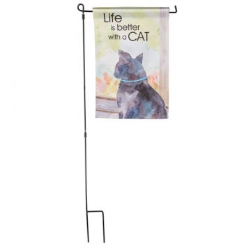 Ganz Life is better with a Cat Garden Flag