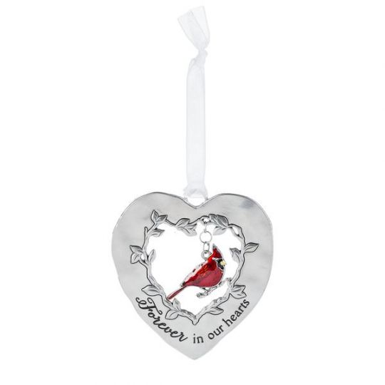 NEW CARDINAL Ornament "Forever in our hearts" from Ganz 