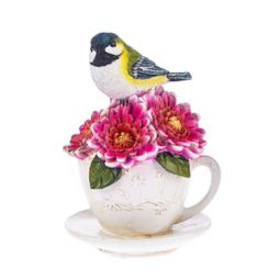 Ganz Birds and Blossoms - Bird and Pink Flower in Tea Cup and Saucer