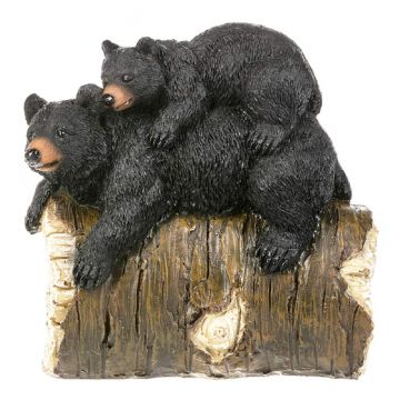 Ganz Two Bears on Log Figurine