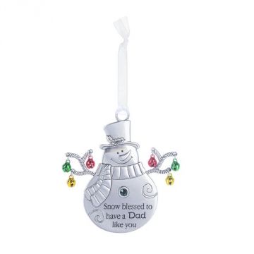 Ganz Jingle Bell Snowman Ornament - Snow blessed to have a Dad like you